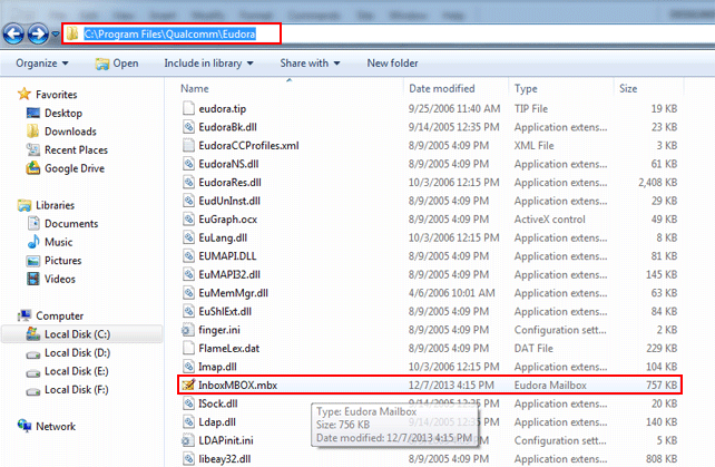 Lastly, open Eudora application, double-click the MBOX file name this will accomplish creation mailbox creation task. Quit Eudora