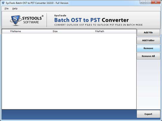 SysTools Batch OST to PST Converter Software