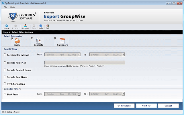 SysTools Export GroupWise screenshot